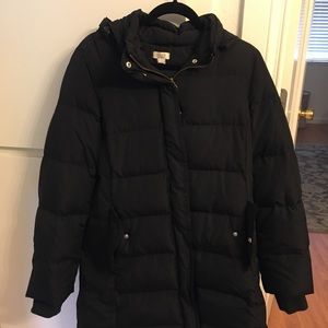JCrew Long Puffer Coat- Black